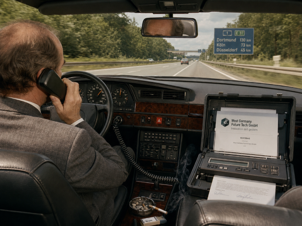Telebüro bei der Fahrt